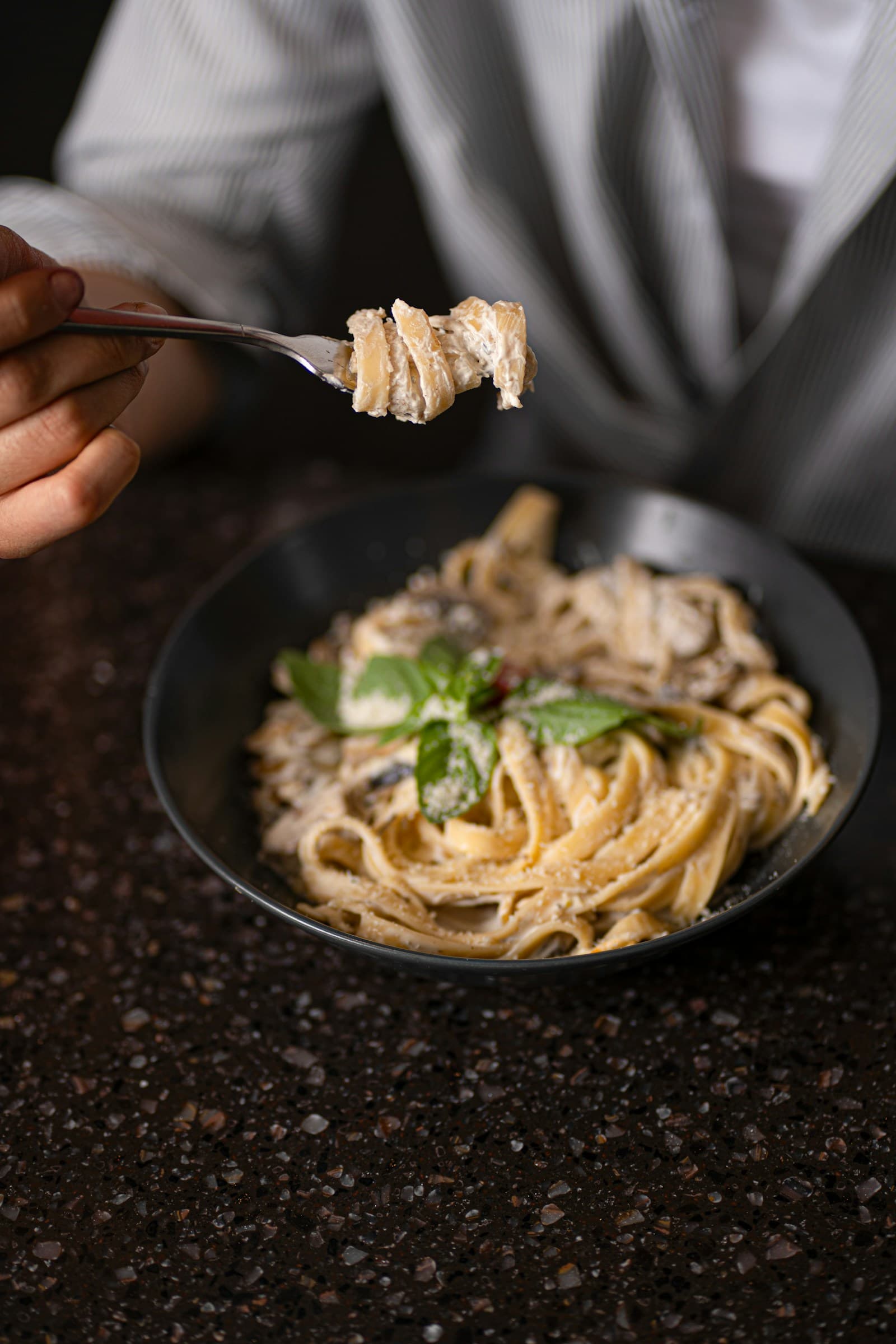 Plate of creamy pasta